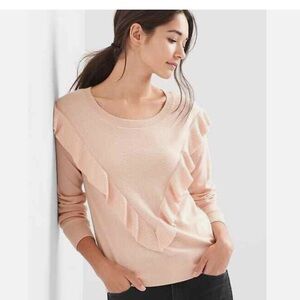 Gap women’s ruffle boatneck sweater size small